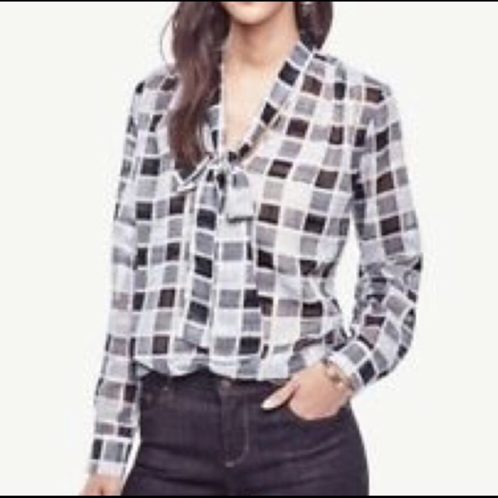 Ann Taylor Tie-Neck Blouse